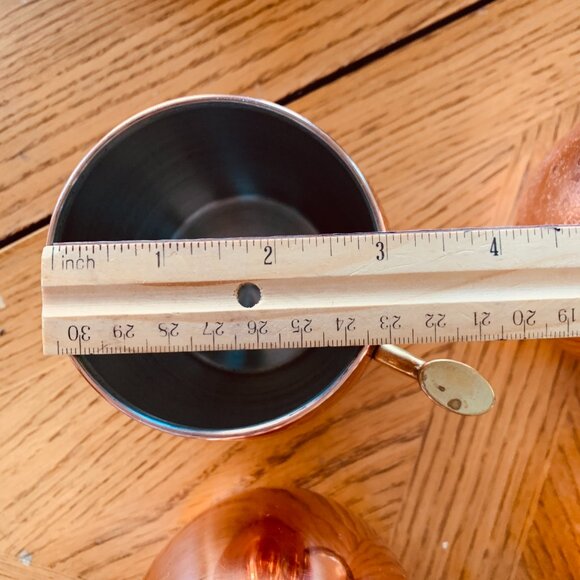 OGGI 4 Copper Mugs with EZ-Grip Brass Handle Moscow Mule Liquid Drinks - Picture 10 of 11